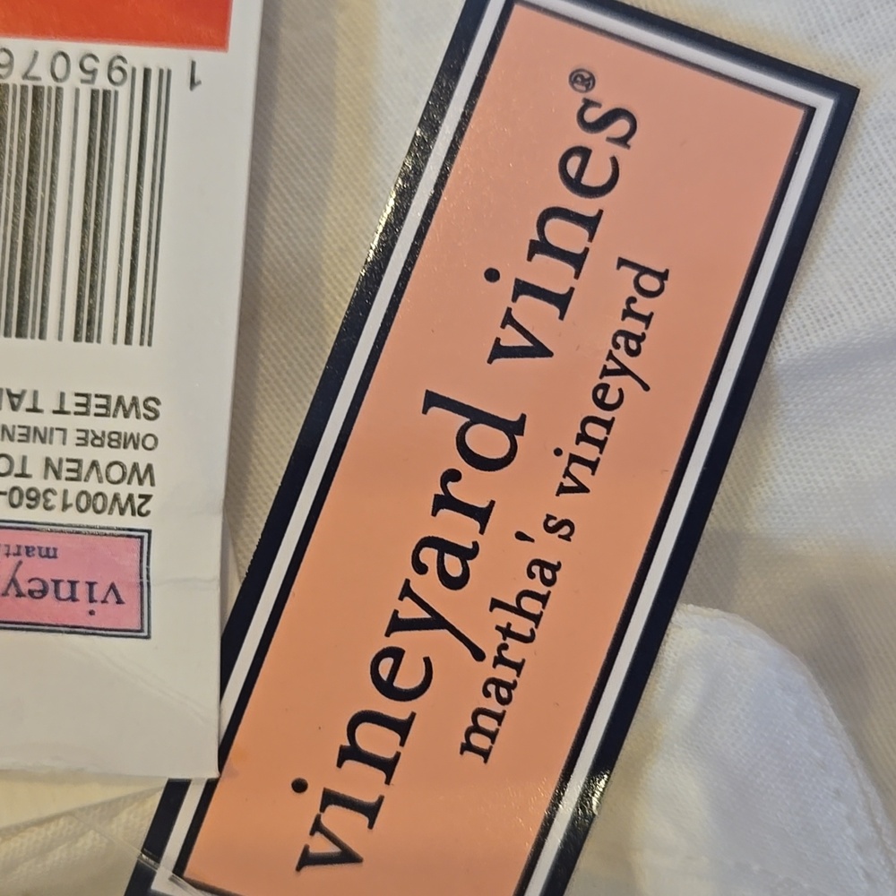 New Vineyard Vines Sweet Taffy Pink Ombre Linen Blend Lucaya Tunic - Picture 3 of 9